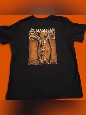 Magellan Outdoors Black Short-Sleeve Tee with Orange Deer Graphic